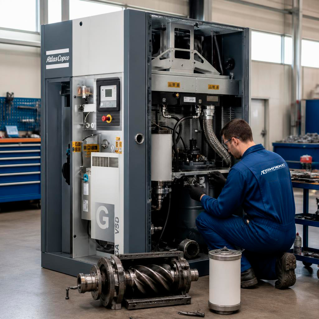 Ремонт винтового компрессора Atlas Copco Ремонт винтового компрессора Atlas Copco